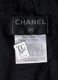 CHANEL 05A Black Charcoal Gray Wool Silk Mohair Tweed Skirt 42 シャネル ブラック チャコール グレー ウール シルク モヘア ツイード スカート 即発