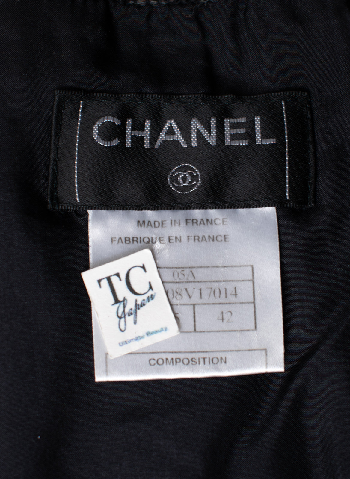 CHANEL 05A Black Charcoal Gray Wool Silk Mohair Tweed Skirt 42 シャネル ブラック チャコール グレー ウール シルク モヘア ツイード スカート 即発