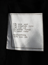 CHANEL 05A Black Charcoal Gray Wool Silk Mohair Tweed Skirt 42 シャネル ブラック チャコール グレー ウール シルク モヘア ツイード スカート 即発