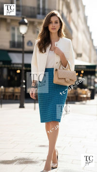 CHANEL 19A Blue Riders Wool Tweed Skirt 34 シャネル ブルー ライダース ウール ツイード スカート 即発