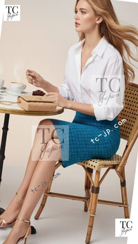 CHANEL 19A Blue Riders Wool Tweed Skirt 34 シャネル ブルー ライダース ウール ツイード スカート 即発