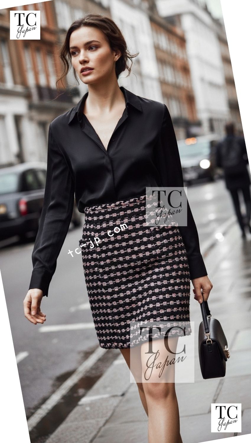 CHANEL 06A Black Metallic Multicolor Tweed Skirt シャネル ブラック メタリック ツイード スカート 即発