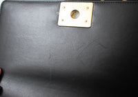 CHANEL BOY Chanel Black Gold Chain Shoulder Bag 25 シャネル ボーイ シャネル25 レザー チェーン ショルダー バッグ ブラック ゴールド金具 23番台 即発