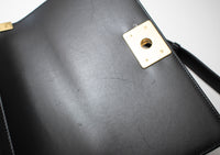 CHANEL BOY Chanel Black Gold Chain Shoulder Bag 25 シャネル ボーイ シャネル25 レザー チェーン ショルダー バッグ ブラック ゴールド金具 23番台 即発