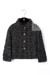 CHANEL 18PA Green Navy Khaki Tweed Jacket 36 38 シャネル グリーン ネイビー カーキ ツイード ジャケット 即発