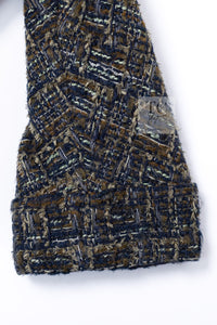 CHANEL 18PA Green Navy Khaki Tweed Jacket 36 38 シャネル グリーン ネイビー カーキ ツイード ジャケット 即発