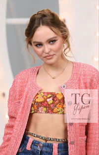 CHANEL Jacket 20PS Pink Collarless Tweed 38 40 | US