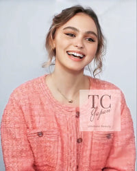 CHANEL Jacket 20PS Pink Collarless Tweed 38 40 | US