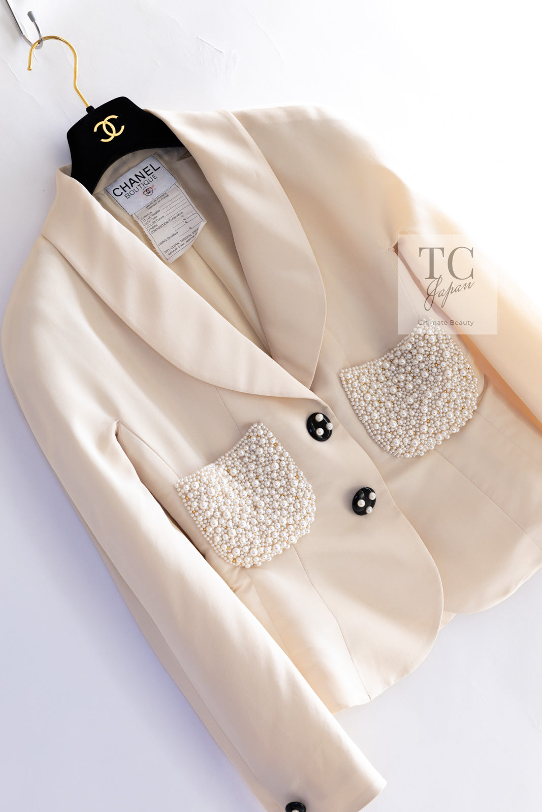 シャネル ジャケット スーツ CHANEL ヴィンテージ アイボリー クリーム