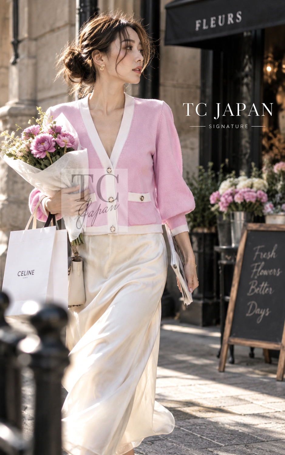 シャネル カーディガン CHANEL 23S ピンク CC ロゴ ボタン カシミヤ ニット パープル ココ マーク 100% 38 40