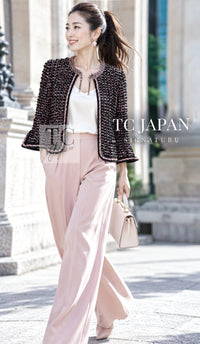 CHANEL Cardigan 12S Navy Black Chain Cotton Knit 36 38 | HK
