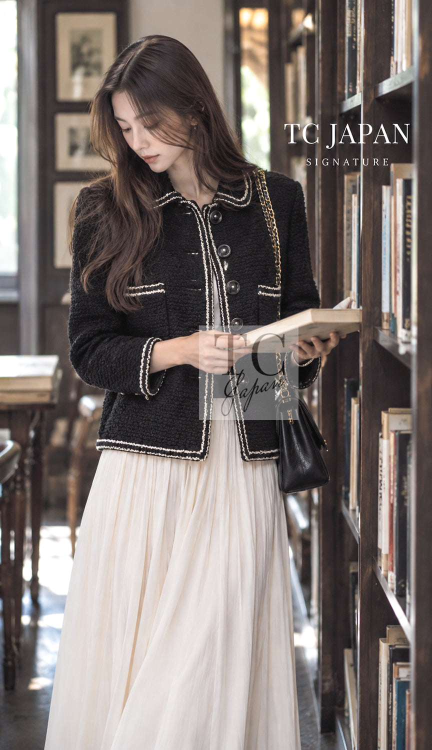 CHANEL Jacket Coat 17A Black Wool Silk Braid Trimming Half 34 40 42 | HK