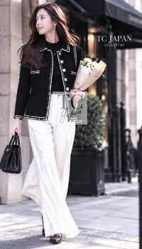 CHANEL Jacket Coat 17A Black Wool Silk Braid Trimming Half 34 40 42 | HK
