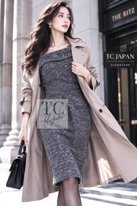 CHANEL Dress 14B Gray Soft Wool Short Sleeve 34 | HK