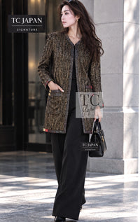 CHANEL Jacket Coat Skirt Set 10C Gold Metallic Stripe Setup 34 | US