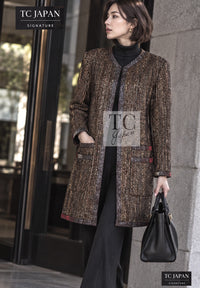CHANEL Jacket Coat Skirt Set 10C Gold Metallic Stripe Setup 34 | US