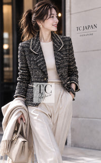CHANEL Jacket 94A Vintage Black Mix Wool Tweed 36 38 | US