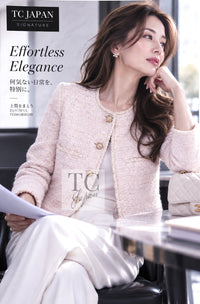 CHANEL Jacket 10S Pale Beige Pink Ivory Cotton Tweed 34 36 42 | TW