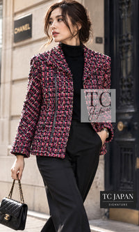 CHANEL Jacket Coat 13A Lesage Pink Black Multicolor Tweed 34 36 38 40 | HK