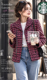 CHANEL Jacket Coat 13A Lesage Pink Black Multicolor Tweed 34 36 38 40 | HK