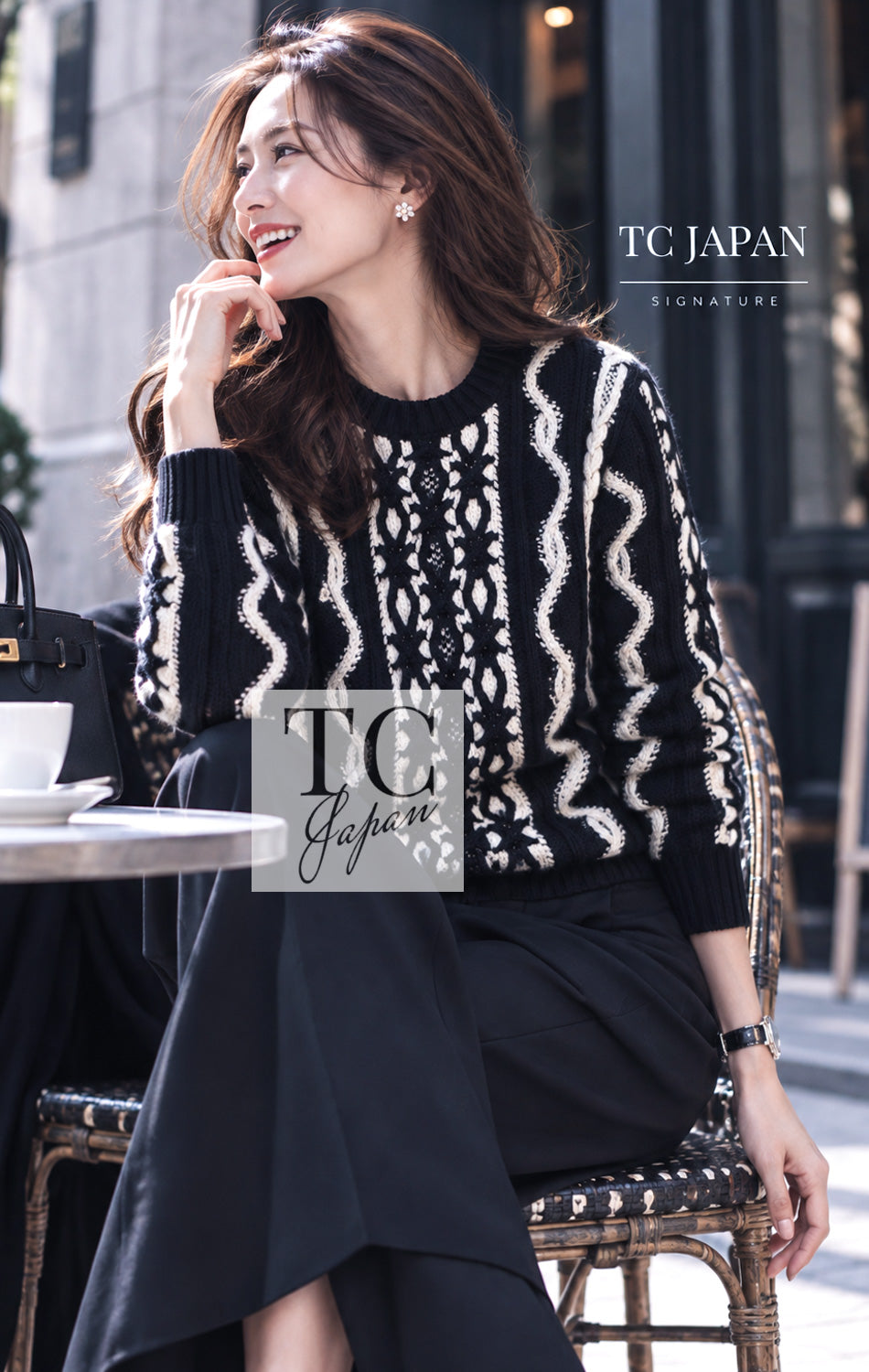 CHANEL Cardigan 18PF Navy Ivory Wool Cashmere Knit 36 38 | INT