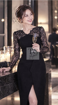 CHANEL Dress 12A $ Black Lace 42 | UK