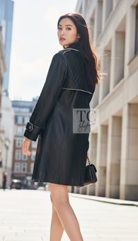 CHANEL Coat 11A Black Lambskin Leather Double 36 | UK