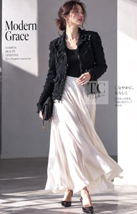 CHANEL Jacket Skirt Suit 05C Black Chiffon Lace Camellia Buttons 38 | HK