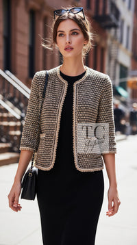 CHANEL Dress 11S Courteney Cox Navy Blue CC Logo Knit 34 | UK