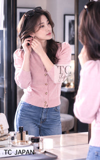 CHANEL Cardigan 13C Pink Cashmere Linen Super Soft Knit 36 | HK