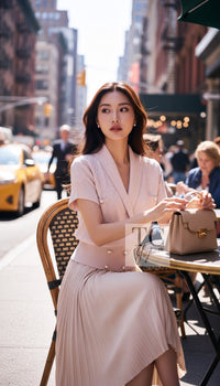 シャネル カーディガン CHANEL 12S ピンク CC ロゴ ボタン ニット パール ベビー ココマーク 36