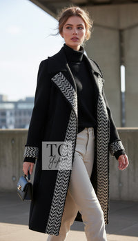 CHANEL Coat 04A Black Wool 100% Tweed 36 38 | UK