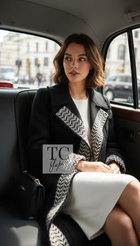 CHANEL Coat 04A Black Wool 100% Tweed 36 38 | UK