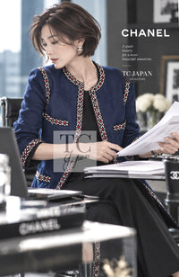 シャネル ワンピース コート CHANEL 04A ブルー コットン デニム ジッパー 38