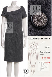 CHANEL Dress 14B Gray Soft Wool Short Sleeve 34 | HK
