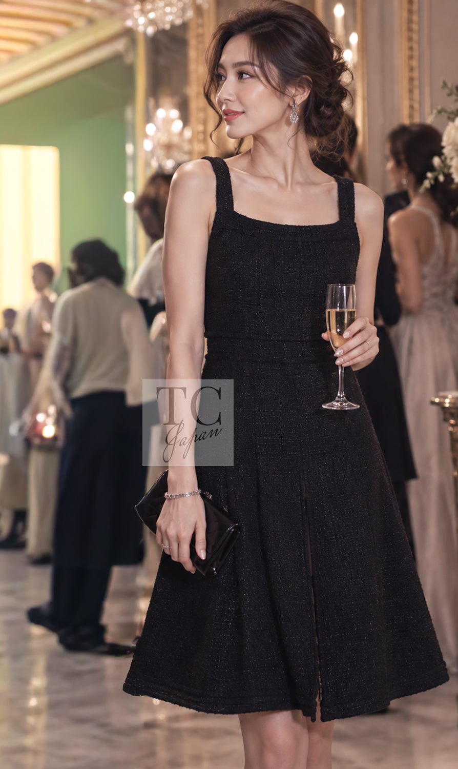 CHANEL Dress 12A Black Purple Plum Sleeveless Cotton 36 38 | UK