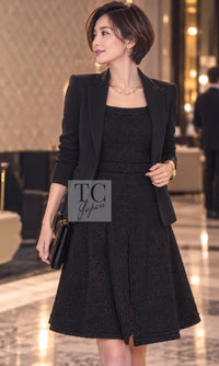 CHANEL Dress 12A Black Purple Plum Sleeveless Cotton 36 38 | UK