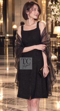 CHANEL Dress 12A Black Purple Plum Sleeveless Cotton 36 38 | UK