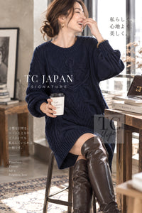 CHANEL Dress Sweater 18PF Navy Wool Cashmere Knit 38 40 42 | US