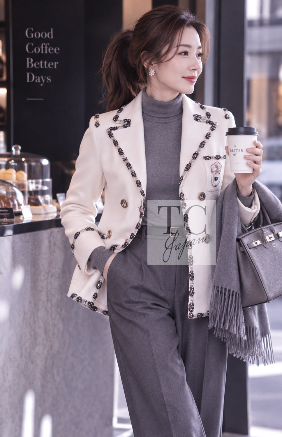 CHANEL Jacket 12PF Paris Bombay Ivory Wool Cashmere Blazer 36 | UK