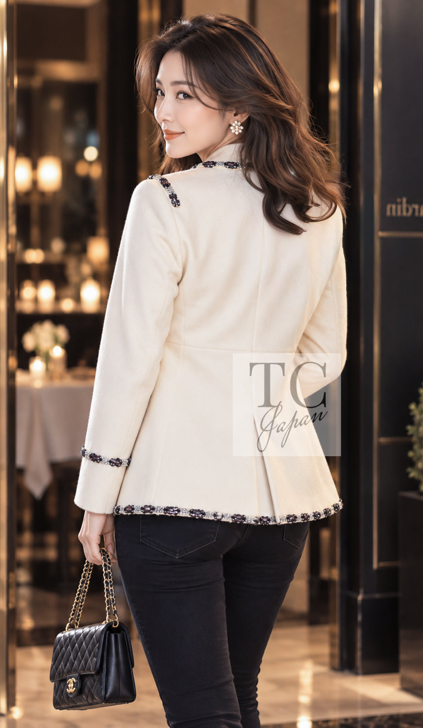 CHANEL Jacket 12PF Paris Bombay Ivory Wool Cashmere Blazer 36 | UK