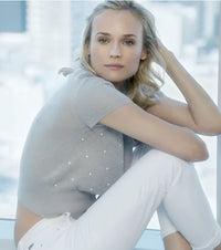 CHANEL Sweater 14B Pearl Studded Mohair Cashmere 34 | TW