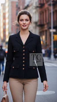 CHANEL Jacket 96A Vintage Black Wool Gripoix Jewelry Button 34 36 | UK