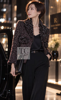 CHANEL Jacket 12A Motorcycle Wool Alpaca Tweed 38 42 | TW