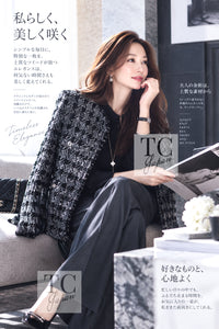 CHANEL Jacket 06A Gray Black Houndstooth Wool Silk Tweed Collarless 38 40 | INT