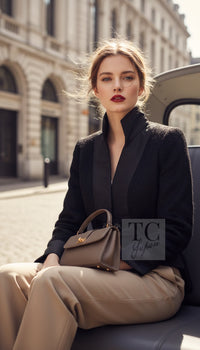 CHANEL Jacket 10A Black Alpaca Wool Gripox Buttons 38 | UK