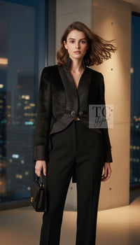 CHANEL Jacket 10A Black Alpaca Wool Gripox Buttons 38 | UK
