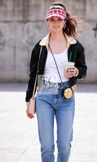 CHANEL Jacket 23C Black Gold Blouson Riders 36 | UK