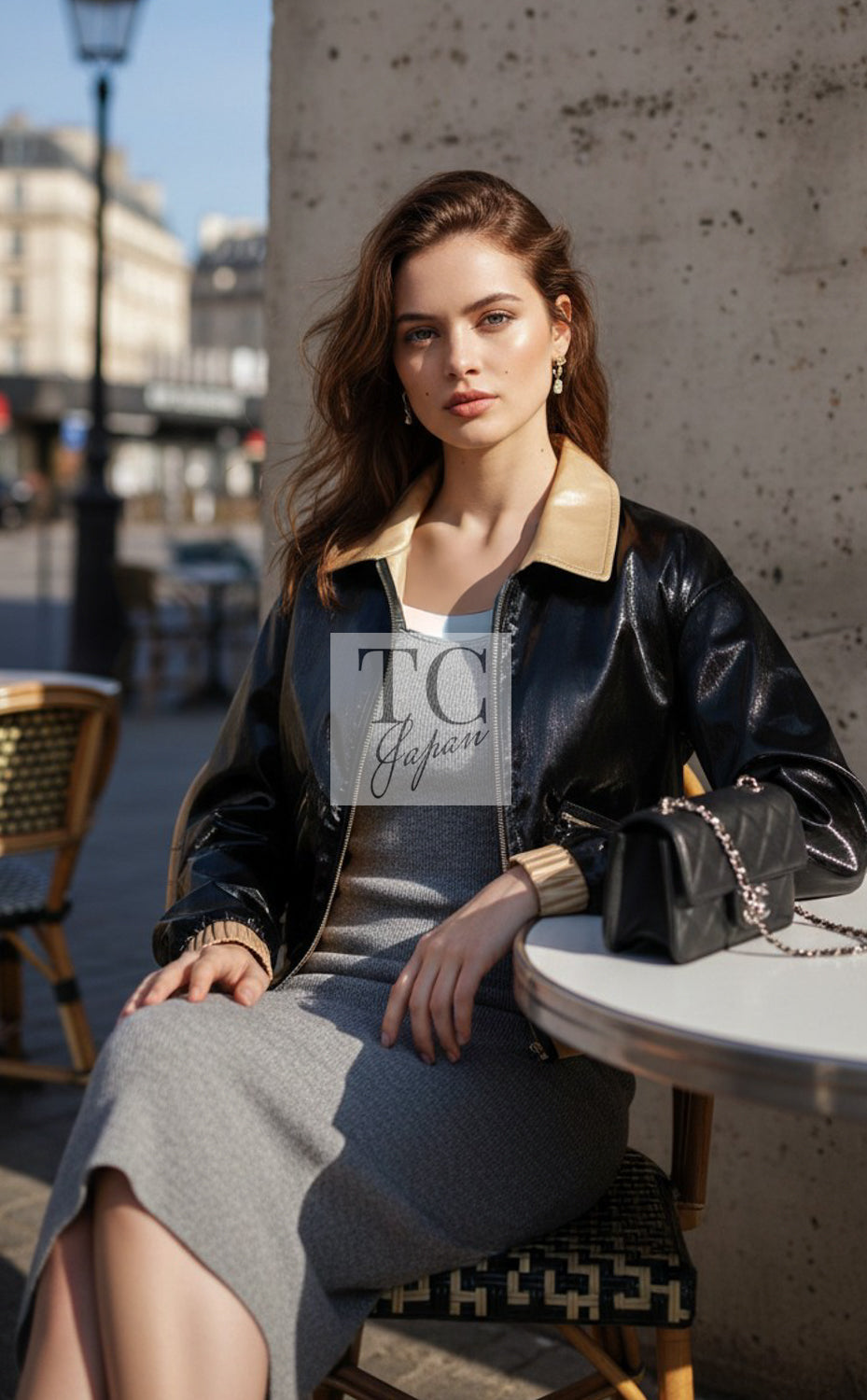 CHANEL Jacket 23C Black Gold Blouson Riders 36 | UK