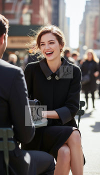 CHANEL Coat 15B Black Gripoix Button Wool Tweed 40 42 | UK